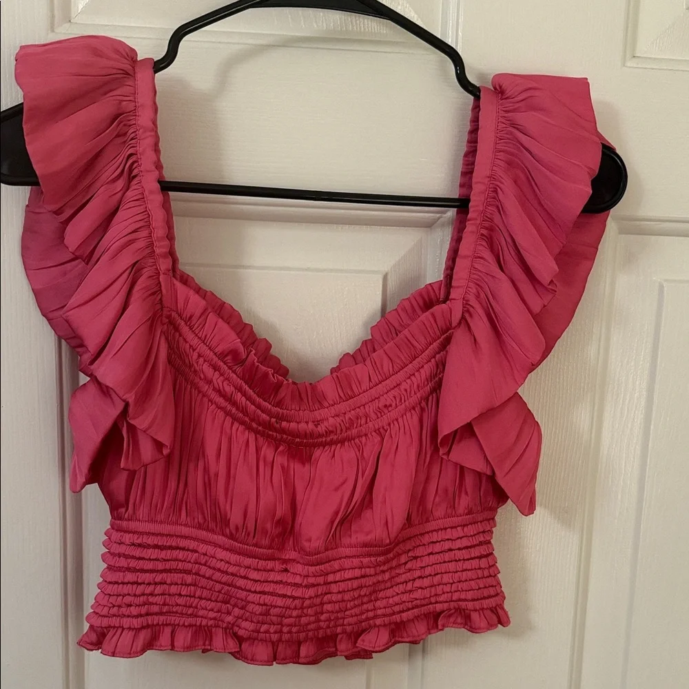 Pink Ruffled Women's Top - Picture 3 of 4